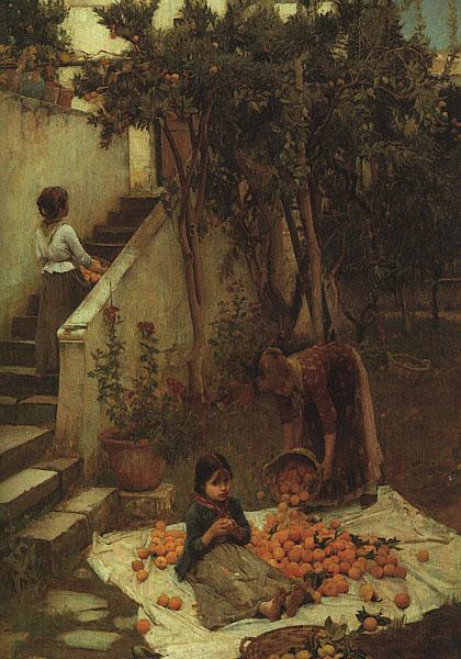 John William Waterhouse The Orange Gatherers oil painting picture